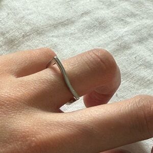 Silver Wave Geometric Ring size 6.5
